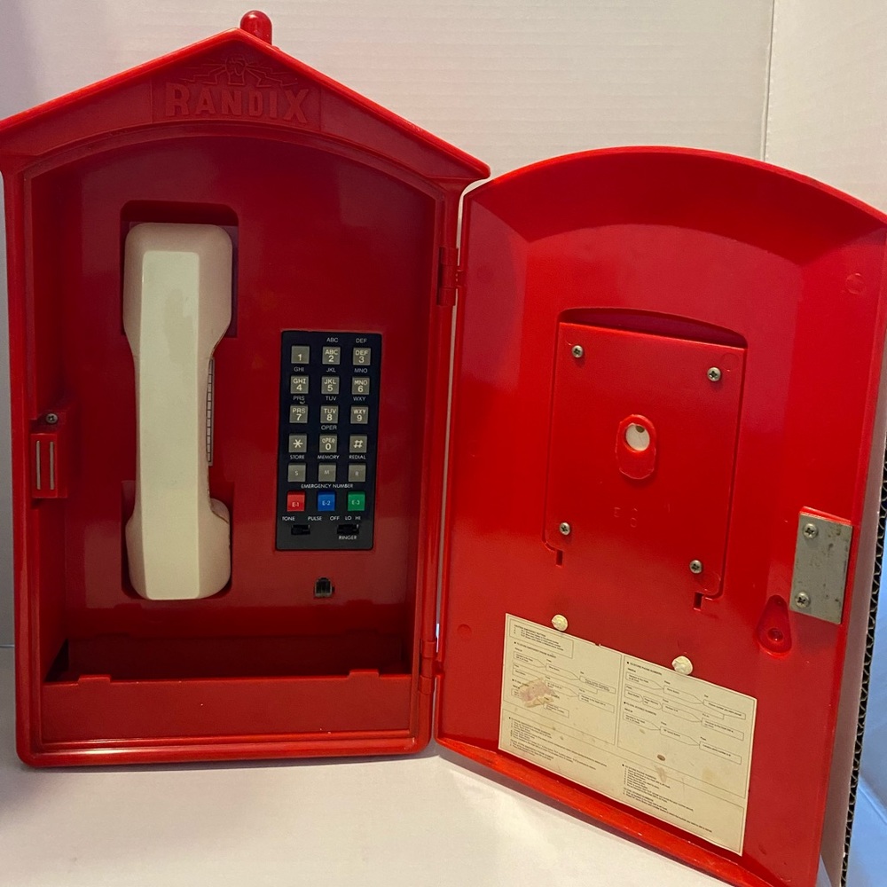 Vintage Telephone by Randix, Working landline phone Emergency FIRE Call Box.